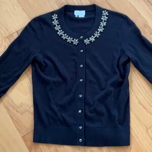 Kate Spade Black Cardigan Jeweled Small EUC